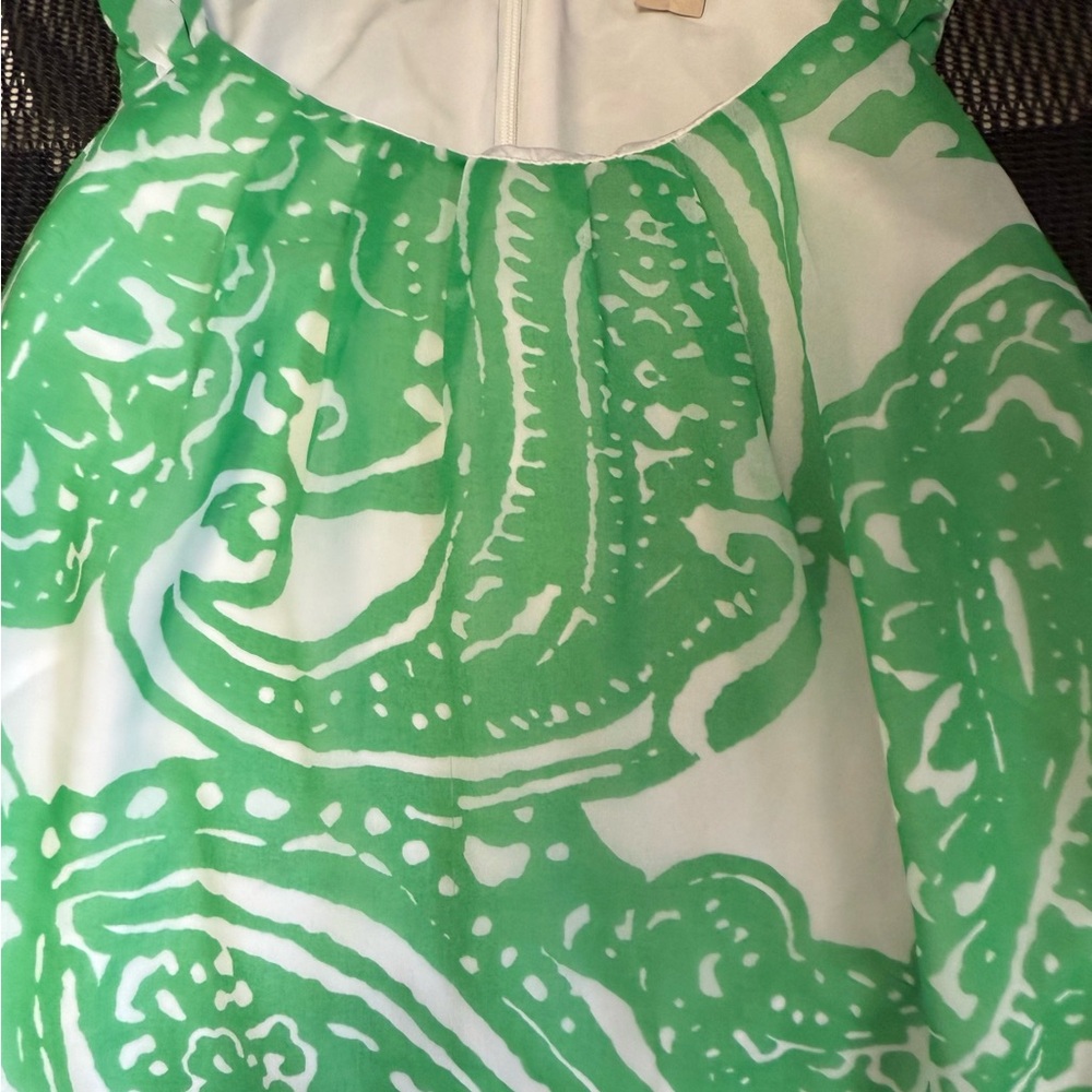 Banana Republic Shirt Womens Size 10 Green White Geometric Sleeveless Tank - Picture 4 of 5